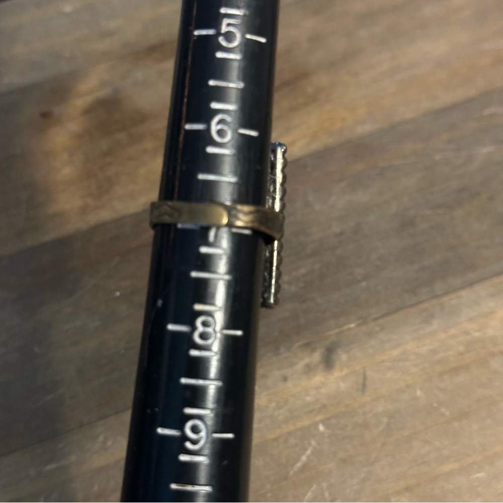 Vintage Rectangular Abalone Adjustable Ring - image 4